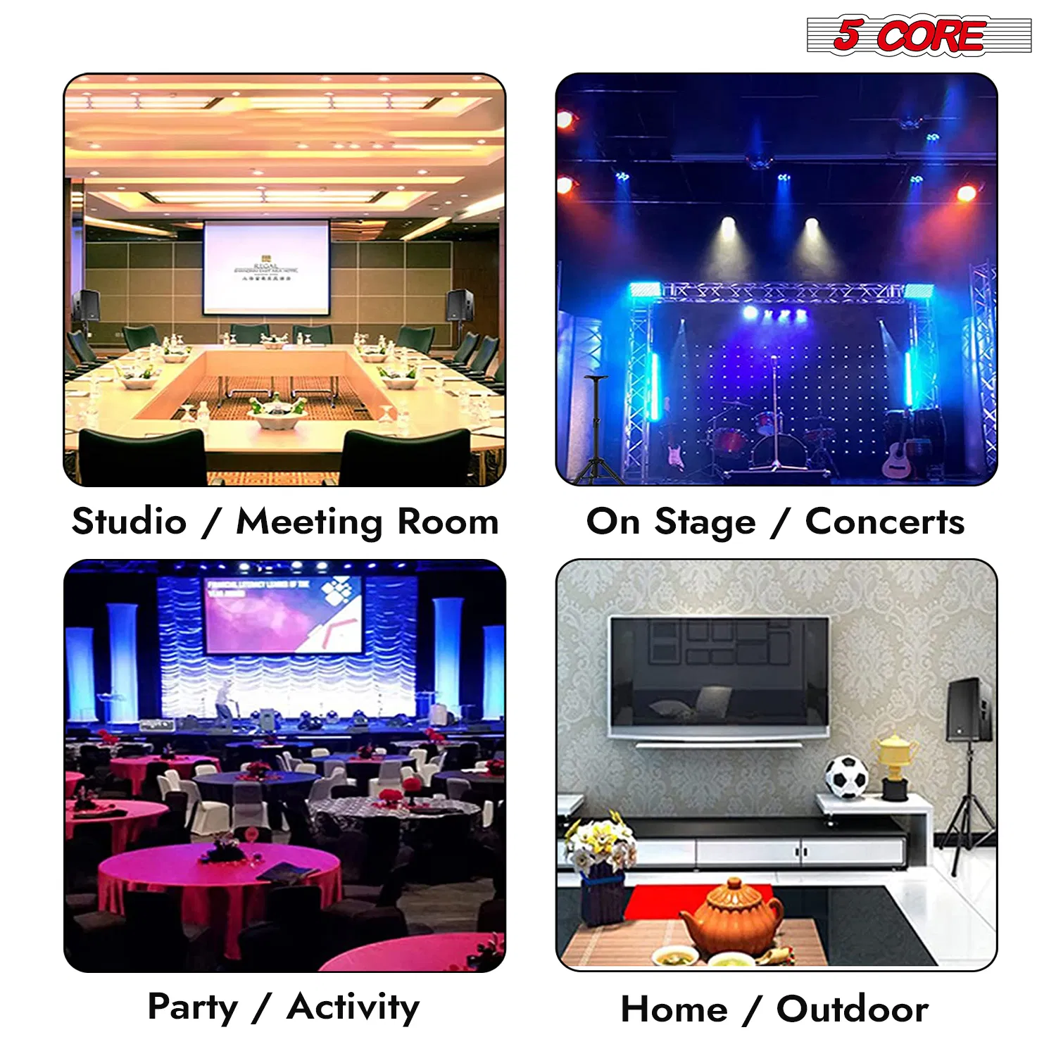 5 Core Speaker Stand Tripod Floor Heavy Duty Adjustable Up to 72 Inch DJ Studio Monitor Stands Pole Mount photo 4