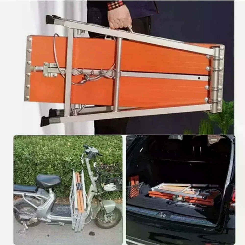 Folding Aluminum Scaffold Platform 250KG Heavy Load 5 Adjustable Height 70-120cm Anti Slip Large Work Platform Foldable No Assembly Portable Rust Resistant Work photo 1