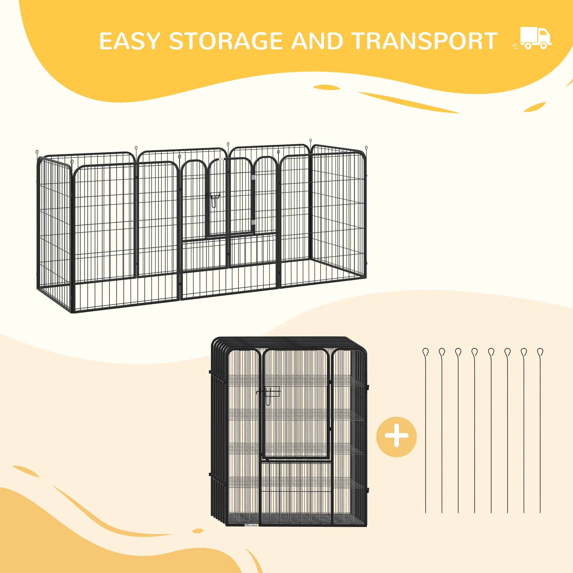 8 Panel Pet Playpen Play Yard Fence Home DIY Heavy-Duty Metal Foldable Indoor Outdoor 39"H photo 4