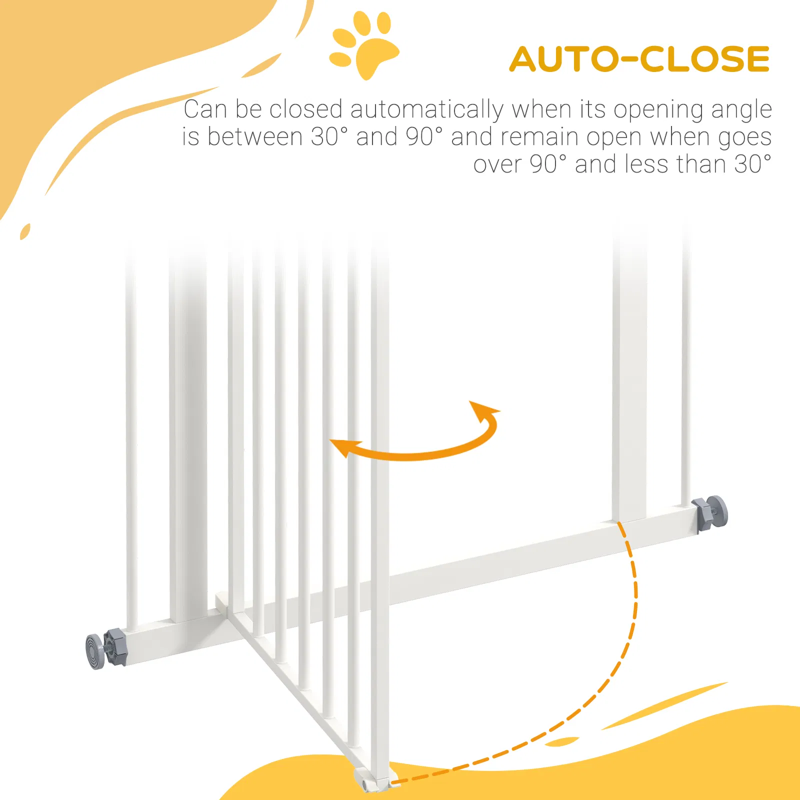 Extra Tall Dog Gate with Door, Pressure Fit, Auto Close, Double Locking for Doorways Hallways Stairs, 29"-32", White photo 4