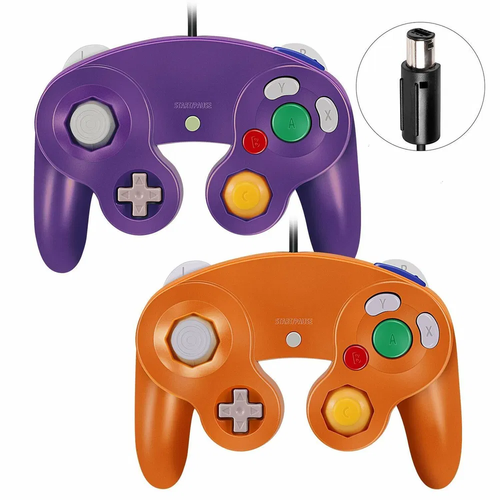 2 Pack Wired NGC Controller Gamepad for Nintendo GameCube GC & Wii U Console USA photo 2
