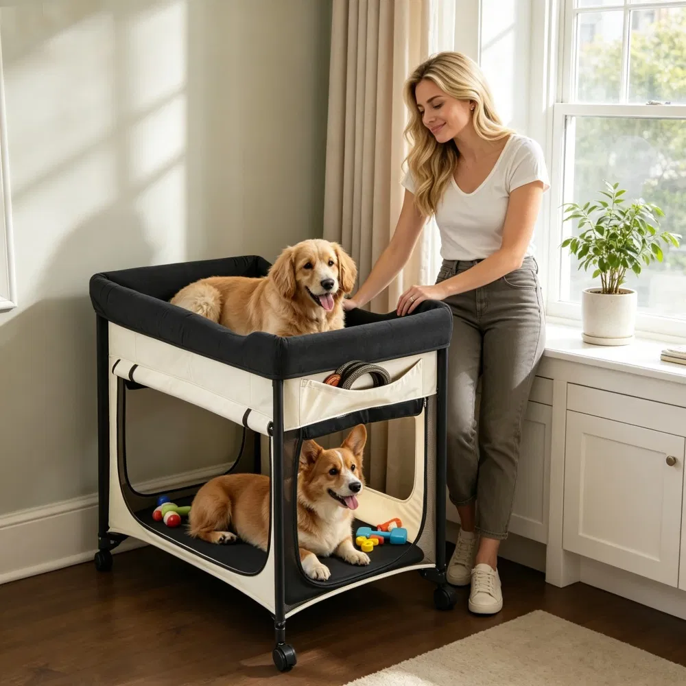 Elevated Dog Bed with Waterproof Oxford for Closet photo 1