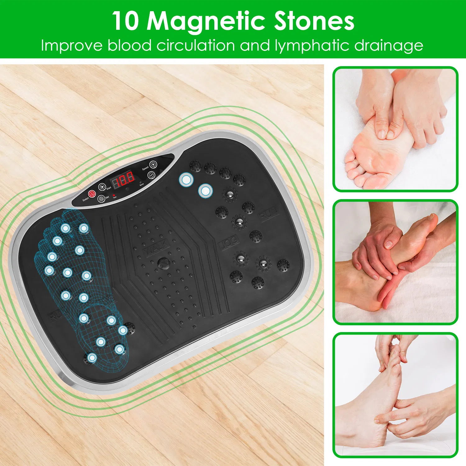 Home Use Vibration Exercise Platform for Lymphatic Drainage & Muscle Pain Relief, High Efficient Fat Burning Vibration Machine for Beginner & Advanced photo 2