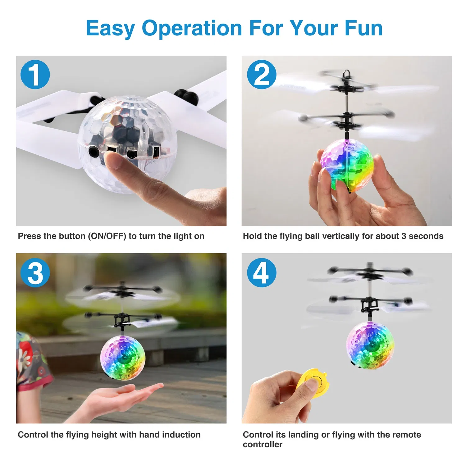 RC Flying Balls Electric Infrared Induction Drone Helicopter Ball LED Light Kids Flying Toy photo 1