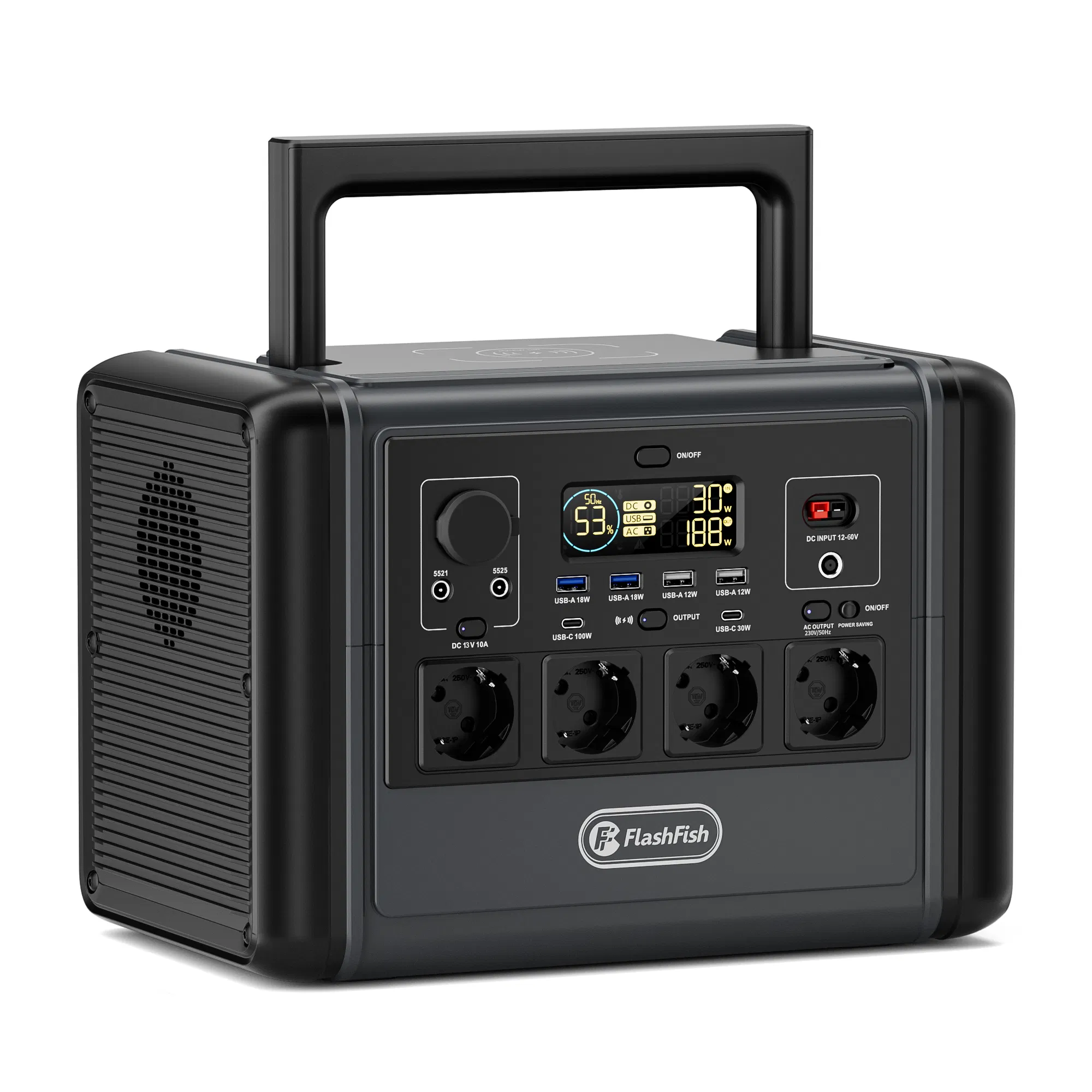 FF Flashfish 1200W Portable Power Station, 768Wh LiFePO4 High-capacity Solar Generator, Power Battery Backup With 4*AC Outputs And 6*USB Outputs, Suitable For RV Travel, Home Emergencies, Backyard photo 1