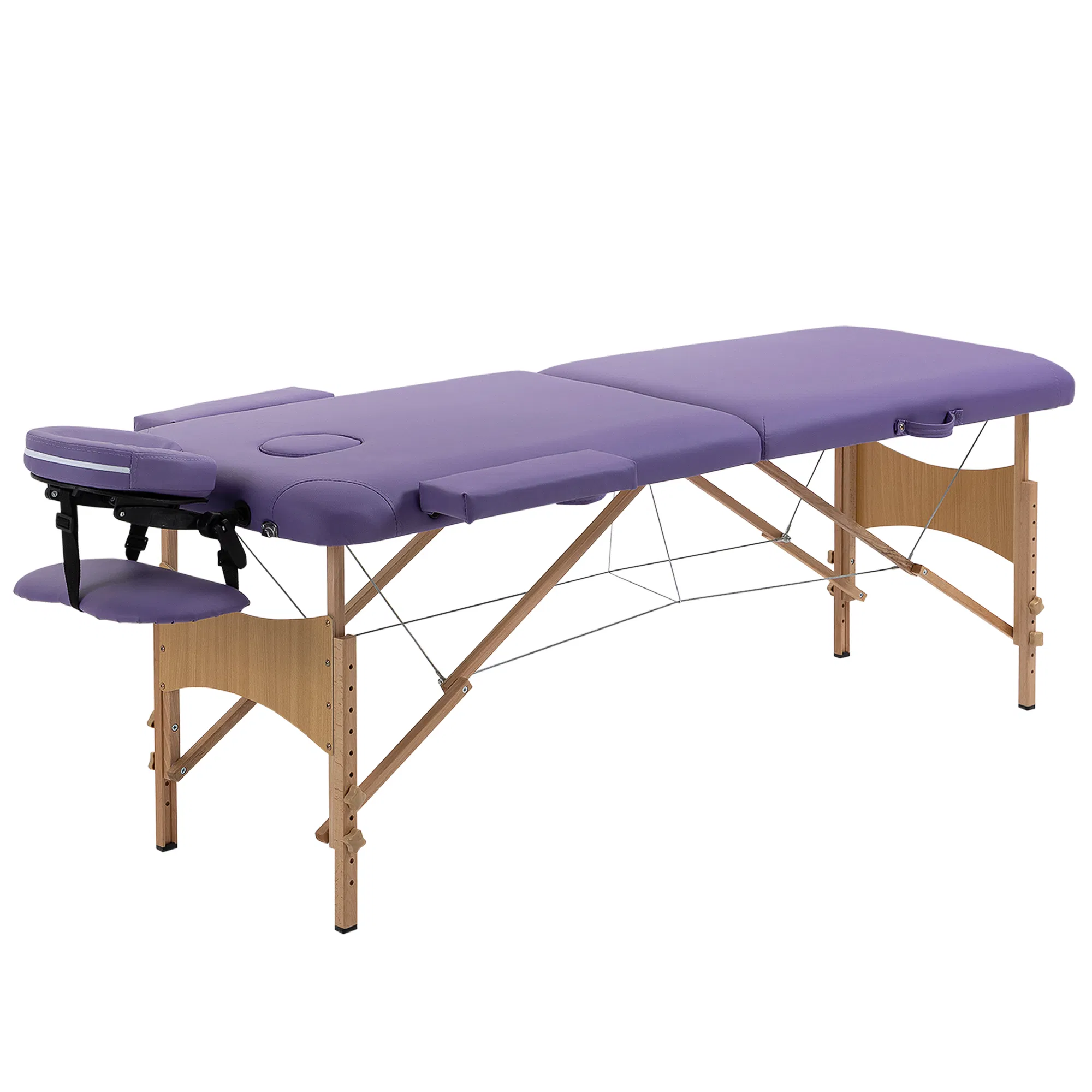 Portable Massage Table 72 Inch Adjustable Spa Bed Foldable Facial Couch with Carry Case Purple photo 1