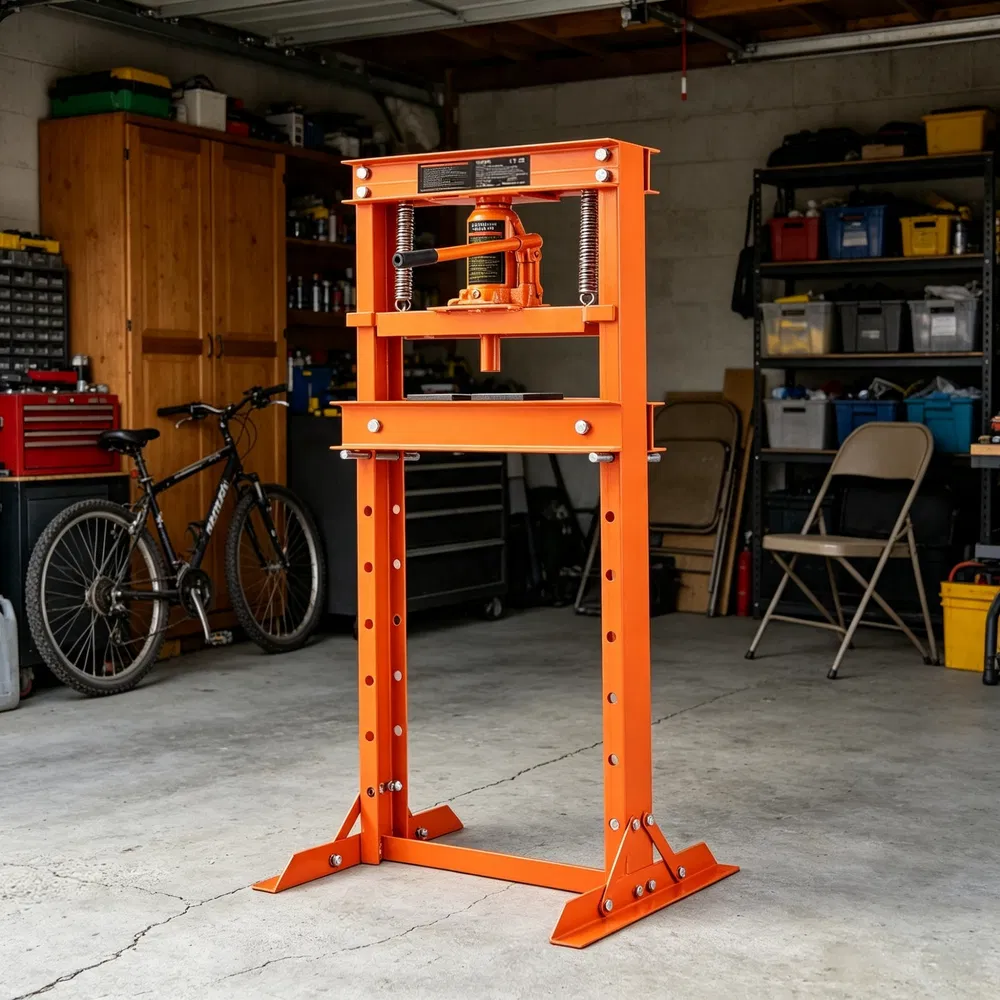 12 Ton H-Frame Hydraulic Shop Press, Adjustable Floor Press with Plates for Garage & Workshop photo 7