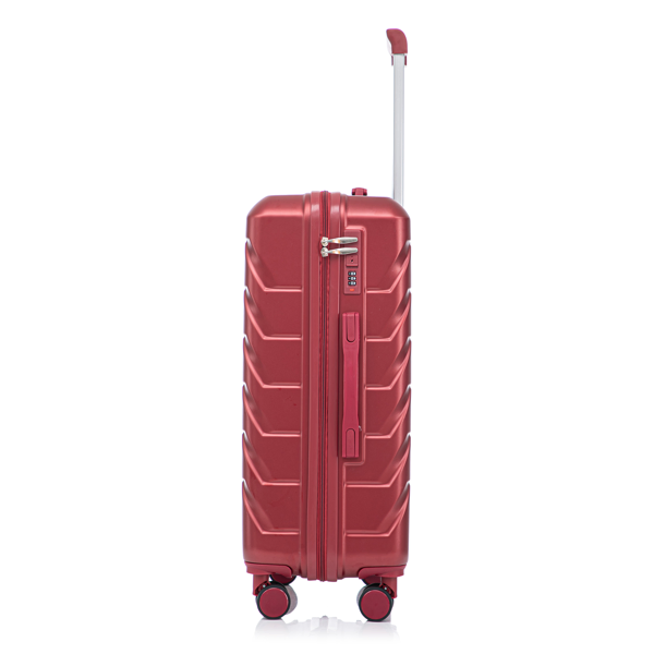 3 in 1 ABS&PC Trolley Box 20in 24in 28in Trolley Box Iron Tie Rod ABSPC Alloy Wine Red photo 7