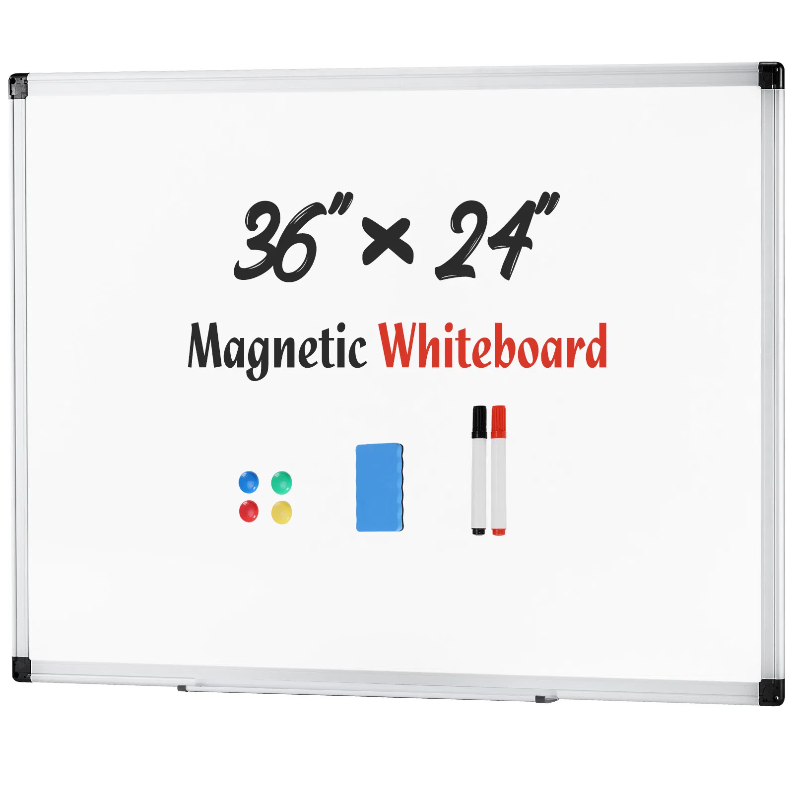 Magnetic Dry Erase Board, 36 X 24 Inches White Board for Home Office School,Sliver Reinforced Aluminum Frame photo 1