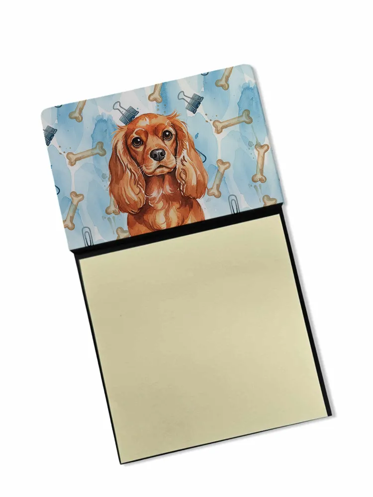 Ruby English Toy Spaniel Coworker Watercolor Sticky Note Holder Refillable Dispenser Desk Accessory 3x3 Pad Gift photo 8