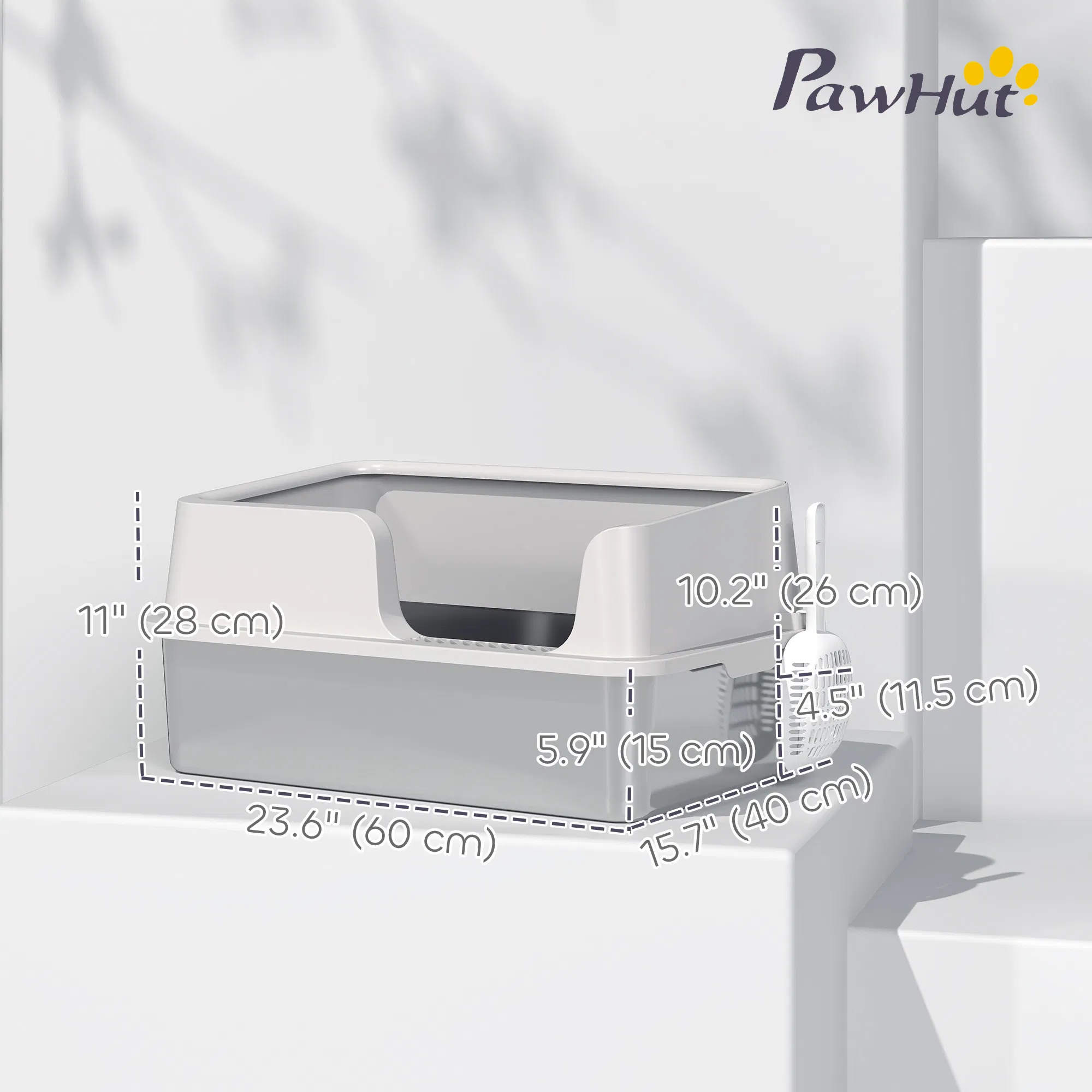 Stainless Steel Cat Litter Box with Lid with Scoop, High Sided, Non-Stick, & Anti-Urine Leakage, Easy Cleaning photo 6