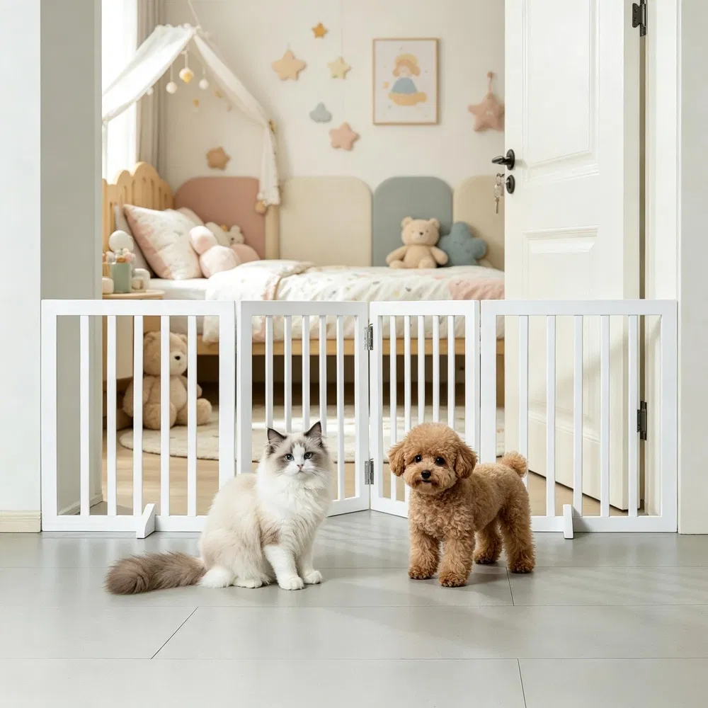 Modern Pet Barrier with Freestanding 80.3 Inches for Indoor photo 1