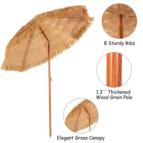 6.5 foot portable beach umbrella with adjustable tilt photo 1