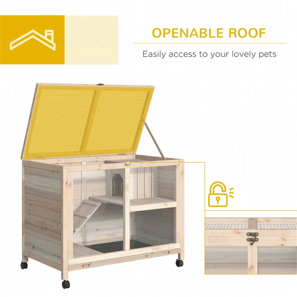 Pet cage /Wood Rabbit Hutch-Natural ( Amazon Shipping)(Prohibited by WalMart) photo 7