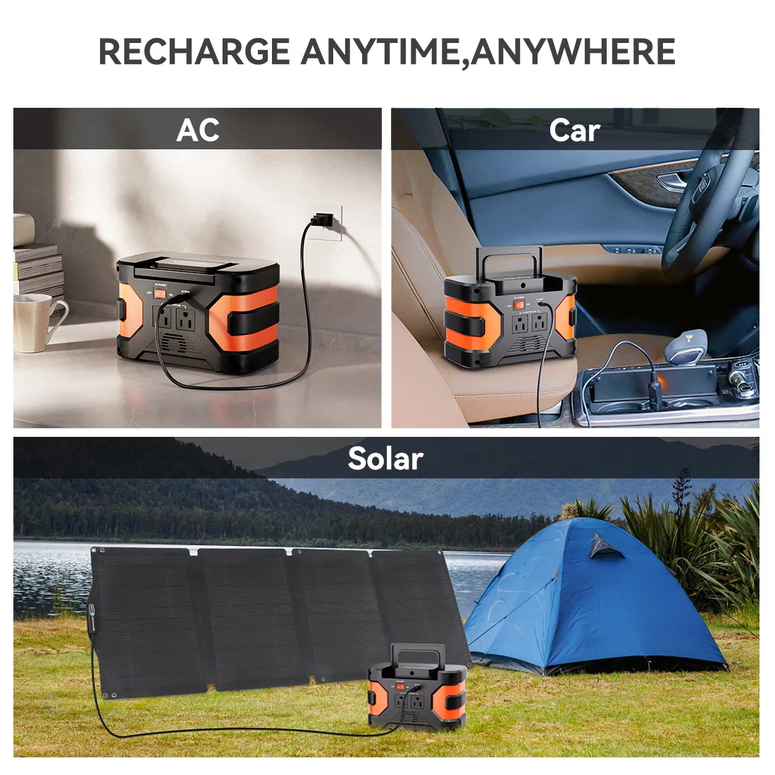 150W Portable Power Station&60W Solar Panel;  FlashFish 45000mAh Solar Generator with 60W 18V ETFE Portable Solar Panel;  Flashfish Foldable Solar Charger photo 3