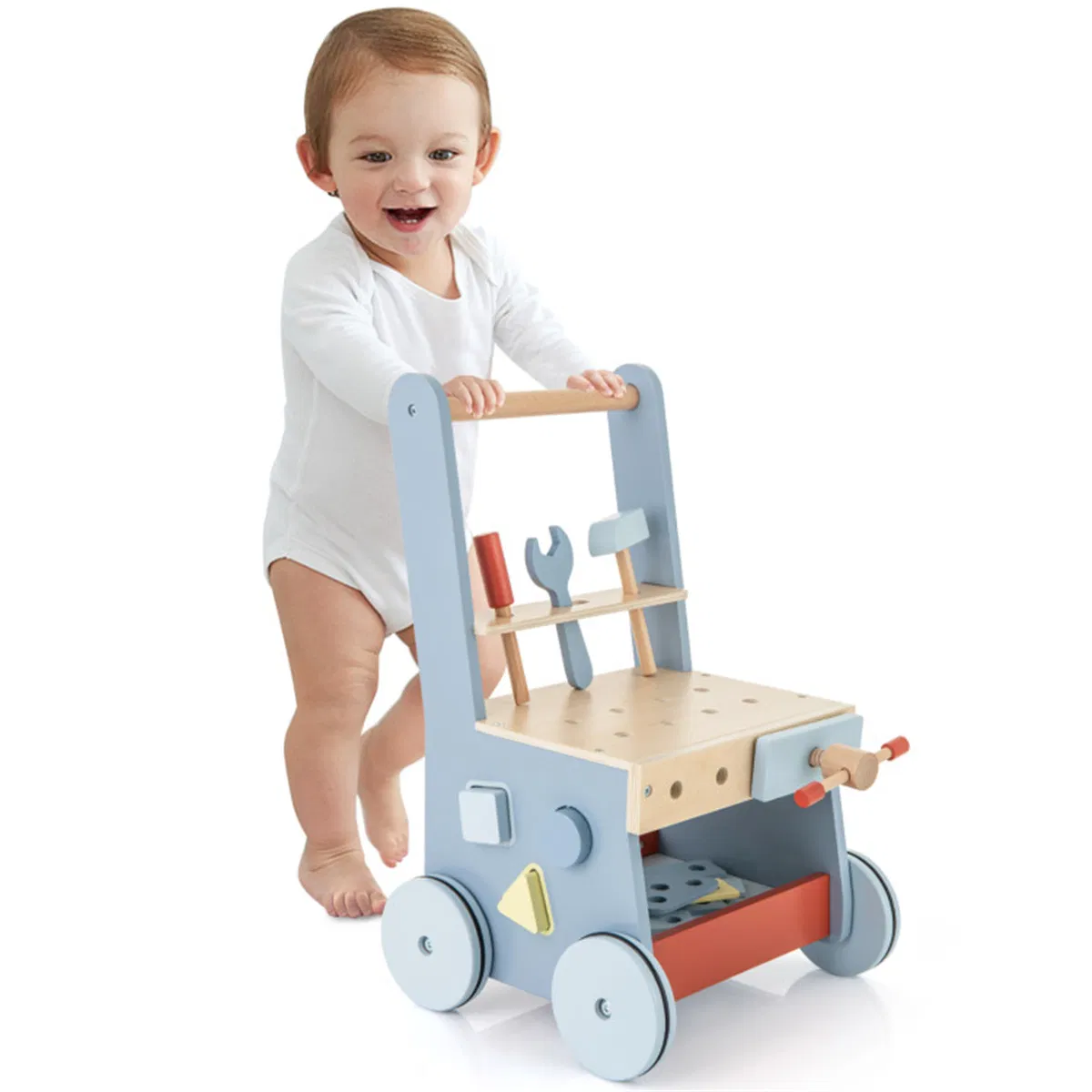 Wooden Baby Walker with Multi-Activity Center photo 1