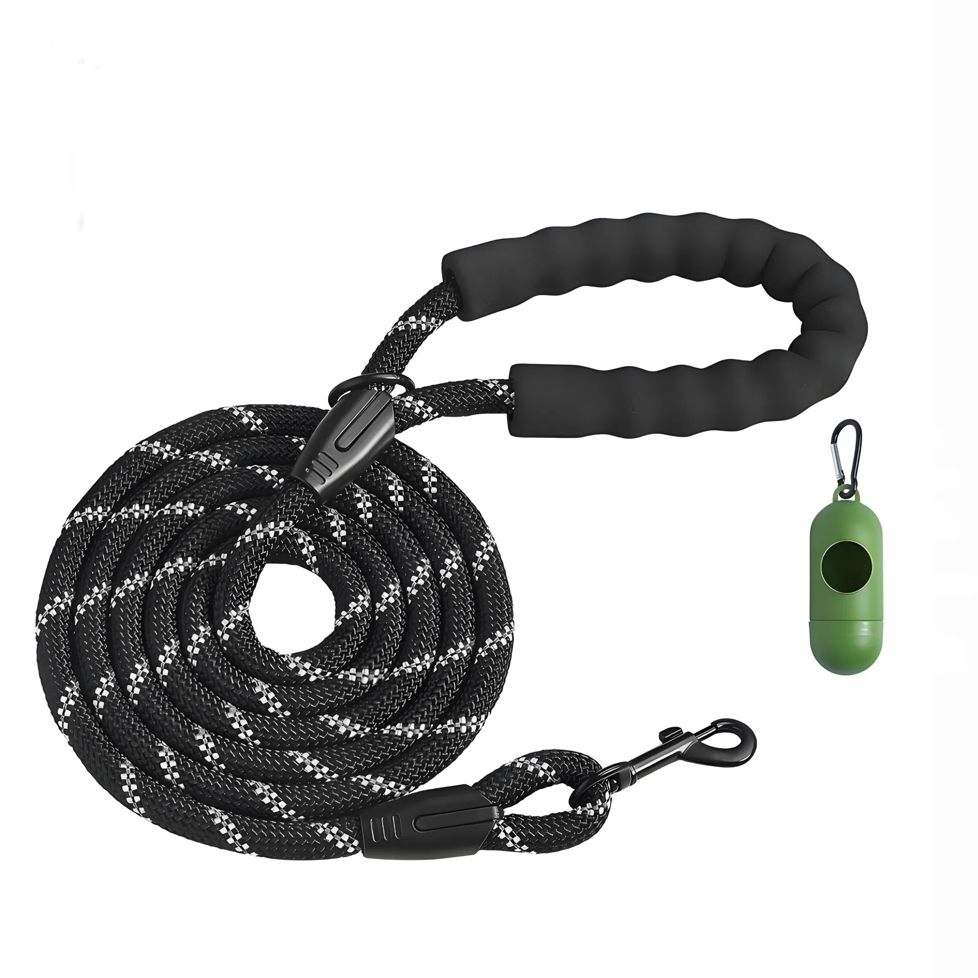 6ft Heavy Duty Dog Leash, Strong Nylon Rope Leash with Padded Handle & Reflective Threads, Dog Walking & Training Leash for Medium Large Dogs (1/2 in, Black) photo 5