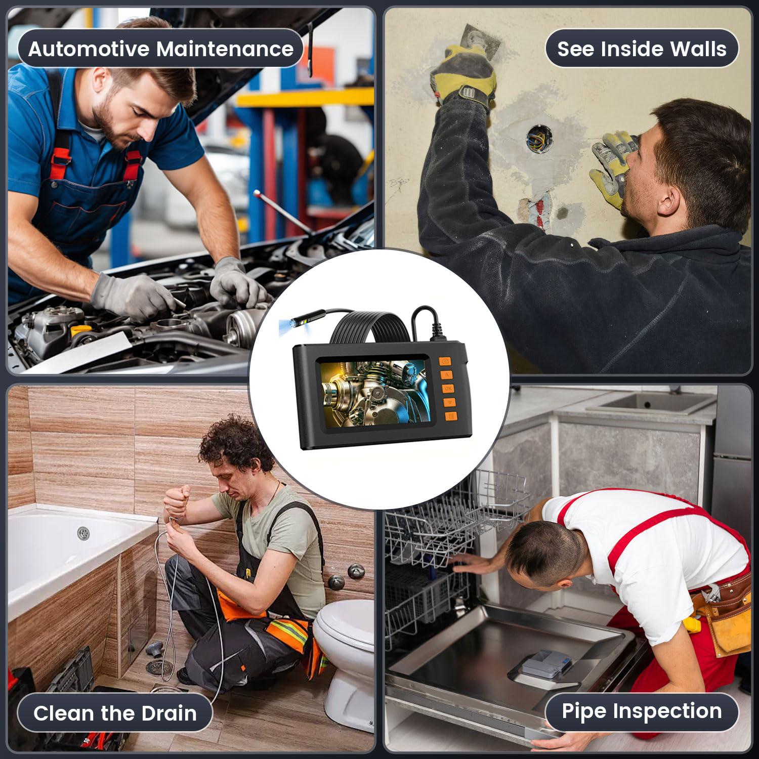 Dual-Lens Endoscope With Light, 4.3-Inch Screen, 32GB Memory Card, 16.5 Feet photo 7