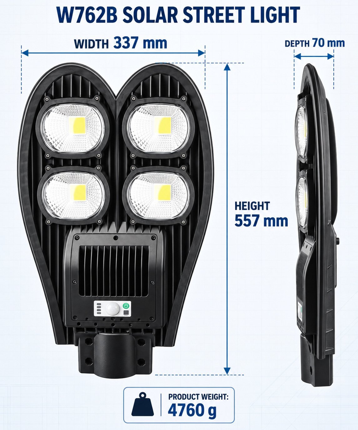 Solar Powered Motion Sensor Waterproof COB LED Work Light For Auto Repair W762B Street 10W photo 6