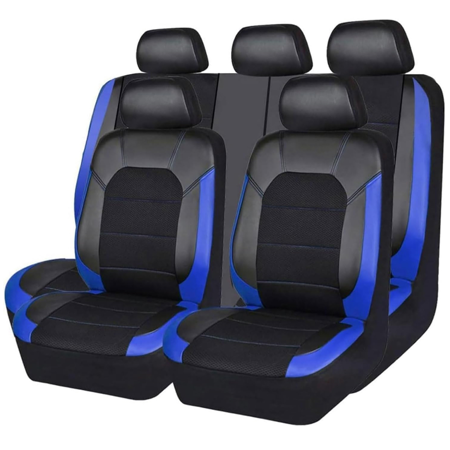 5-Seat Car Seat Cover, Single-Stitch Diamond Pattern, Quilted And Embroidered, Synthetic Leather, PVC Leather, Exported To Europe And America photo 8