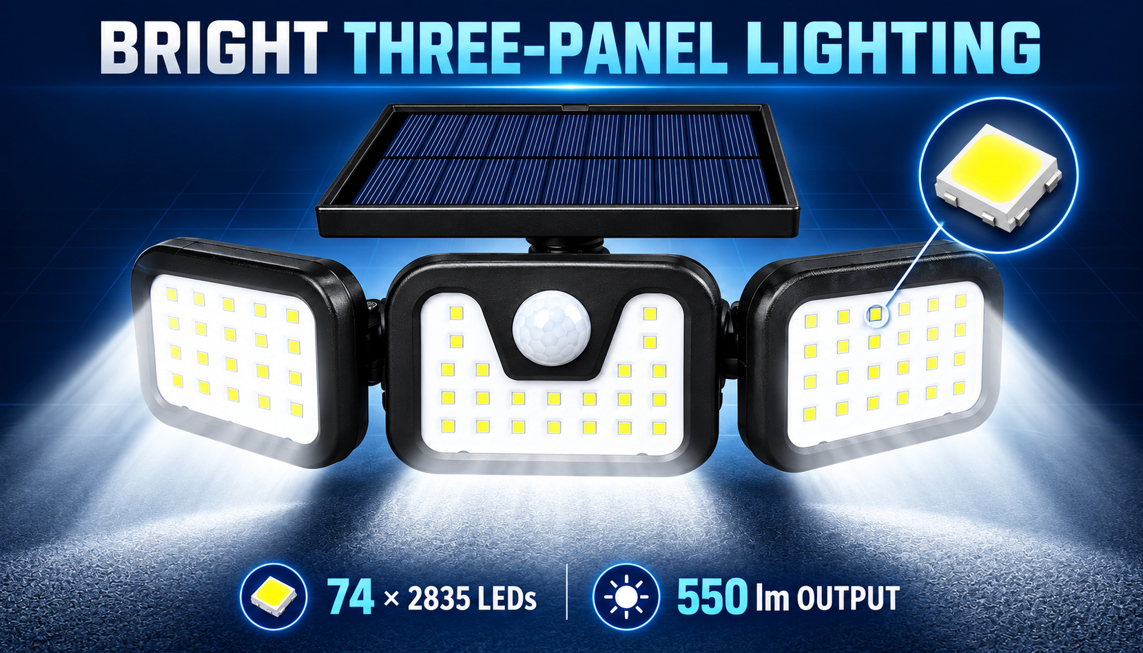 Solar Powered Rechargeable Motion Sensor Waterproof LED Work Light For Auto Repair W771A 1x 18650 photo 7
