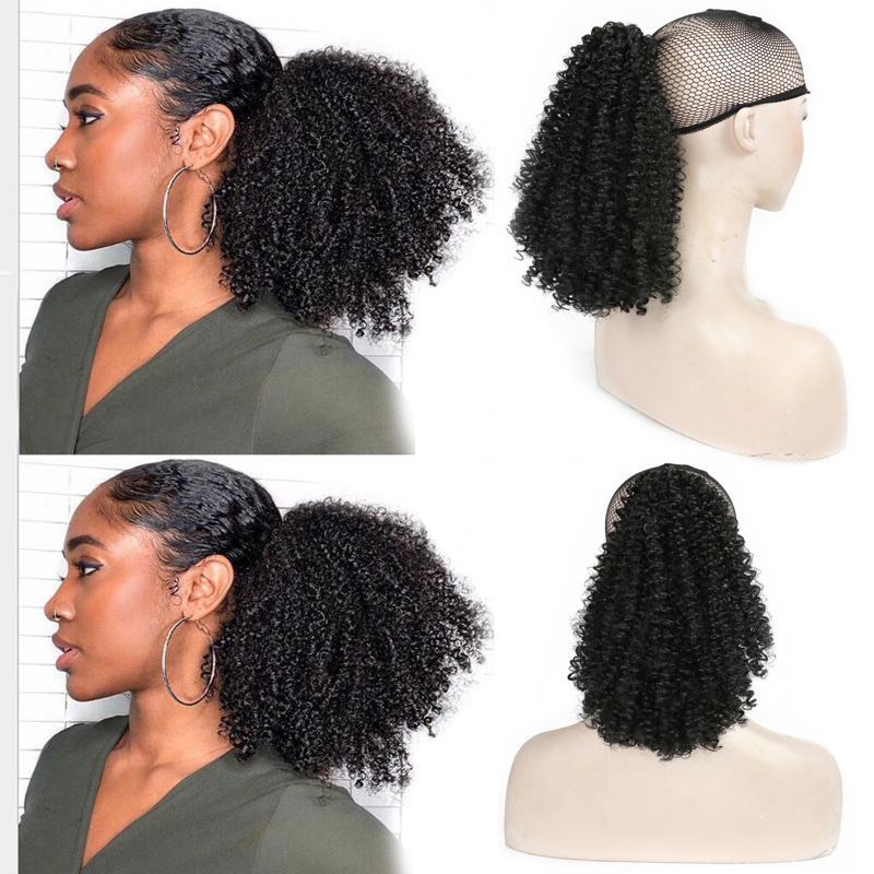 Chemical Fiber Ponytail Short Curly Hair Explosive Head photo 1