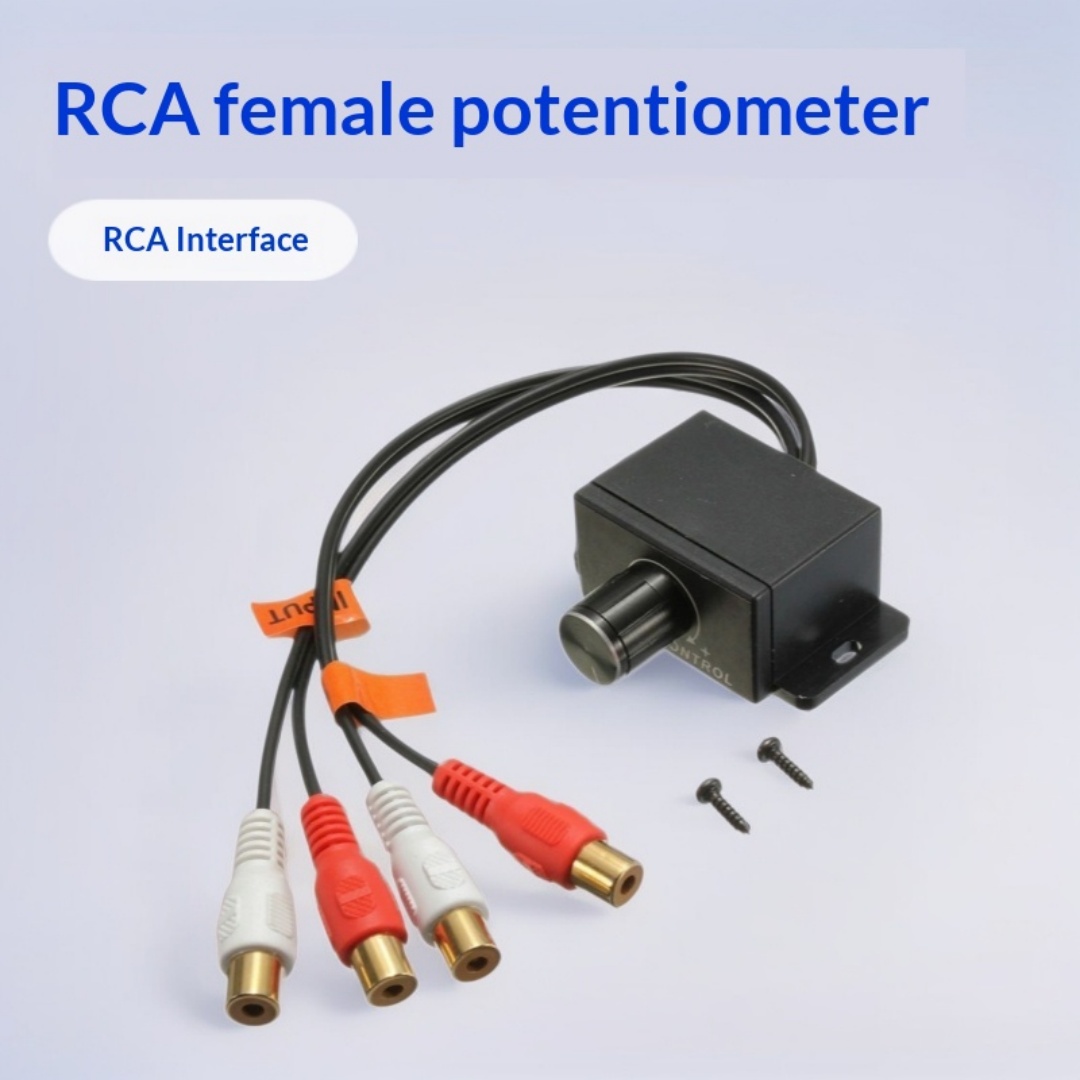 Car Amplifier Volume Adjustment Potentiometer, 2 RCA Male Female RCA Jack Input Output Car Audio Potentiometer photo 1