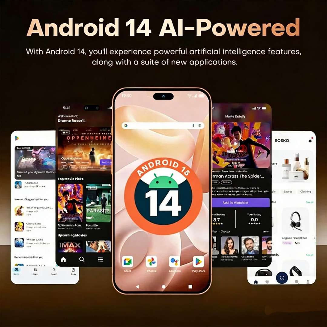 17 Mini Unlocked Phone,5.3in HD  4-128GB,5G Unlocked Phone,Android 14 Smartphone,5000mAh Battery-Dual SIM-Face  High Quality photo 8