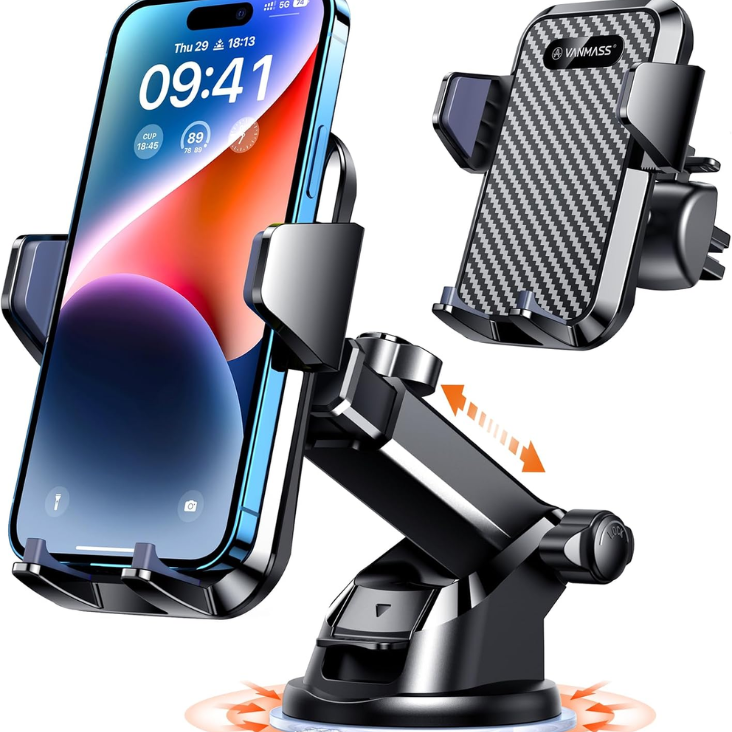 Strongest Suction  Military Grade Ultimate Car Phone Mount Patent Safety Certs Cell Phone Holder For Dash Windshield Vent For photo 1