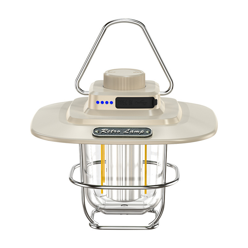 Vintage Outdoor Camping Lantern, Portable Kerosene Lamp Style Light, Smart Rechargeable Handheld Lamp, LED Tent Light photo 3