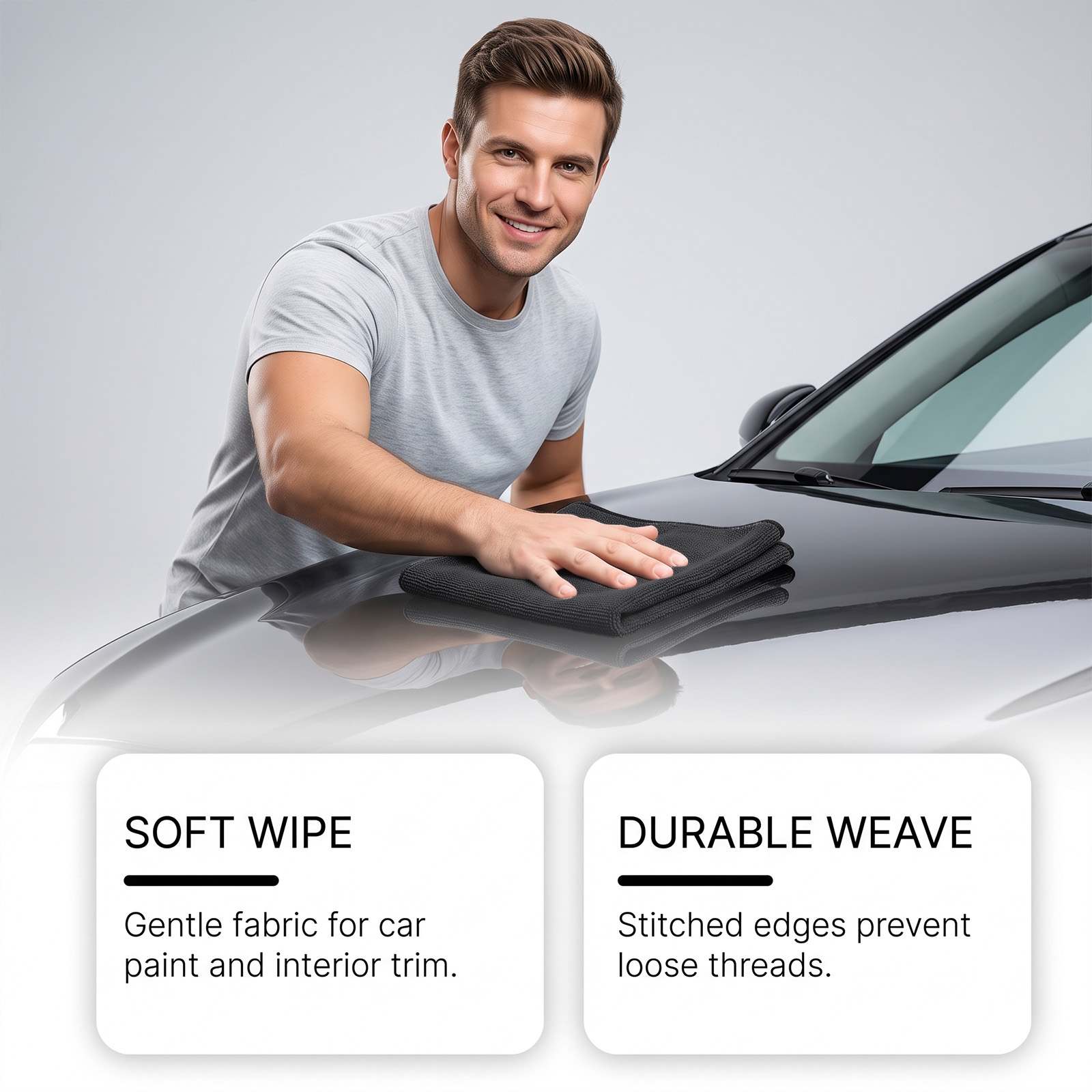 Magic Cloth Efficient Decontamination Water Absorbent Quick Dry Fine Weave No-Scratch Car Multi Surface Cleaning Cloth photo 3