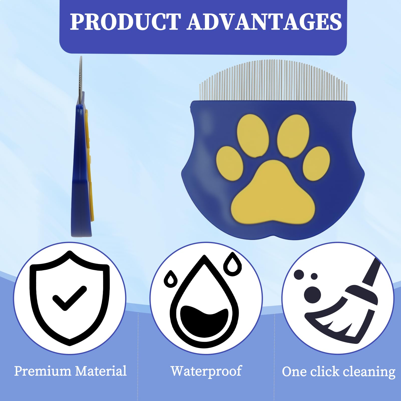 Professional Eye Comb For Cats & Dogs, Blue  Stainless Steel Dog Eye Booger Comb,Portable Eye Gunk Removal Grooming Tool For Fur Debris Dirt,Gentle Round-Head Grooming Tool photo 7