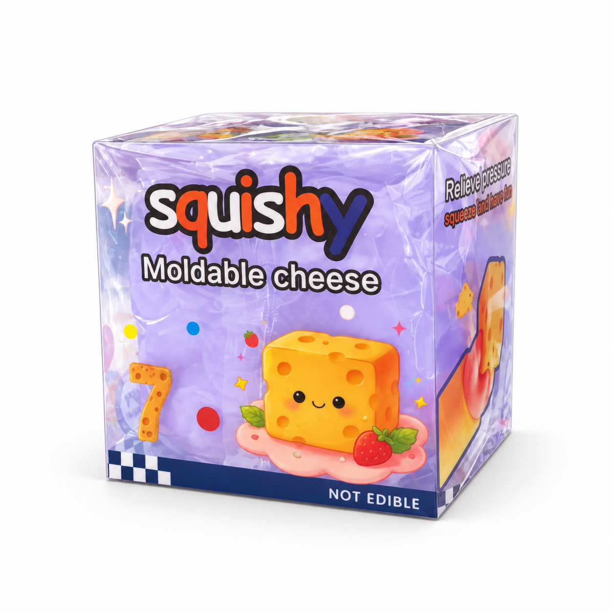 Cheese  Toy For Stress & Anxiety Relief  Soft Skin-Feel Cheese Block Squeeze Toy, Great Fidget Companion For Adults,  Food Design photo 8
