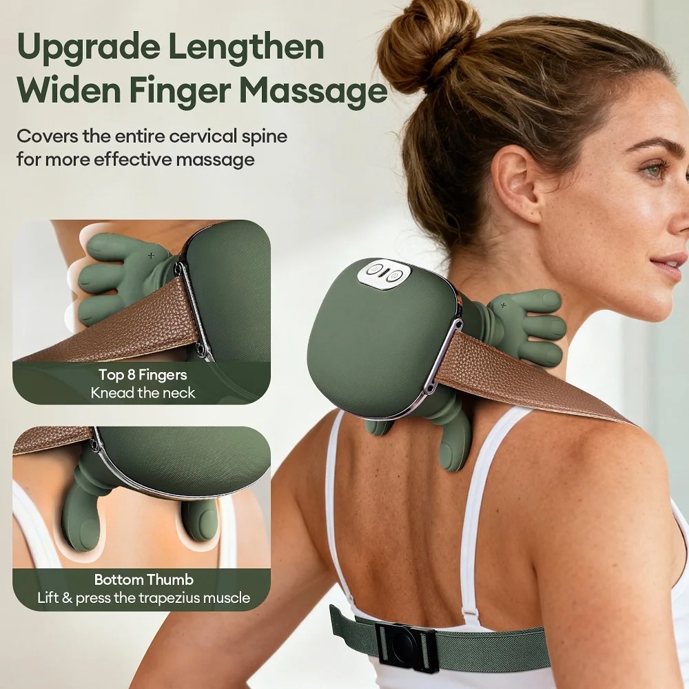 Bionic Finger Neck & Shoulder Massager, Wireless Cervical Trapezius Kneading Massage Shawl With Brushless Motor photo 8