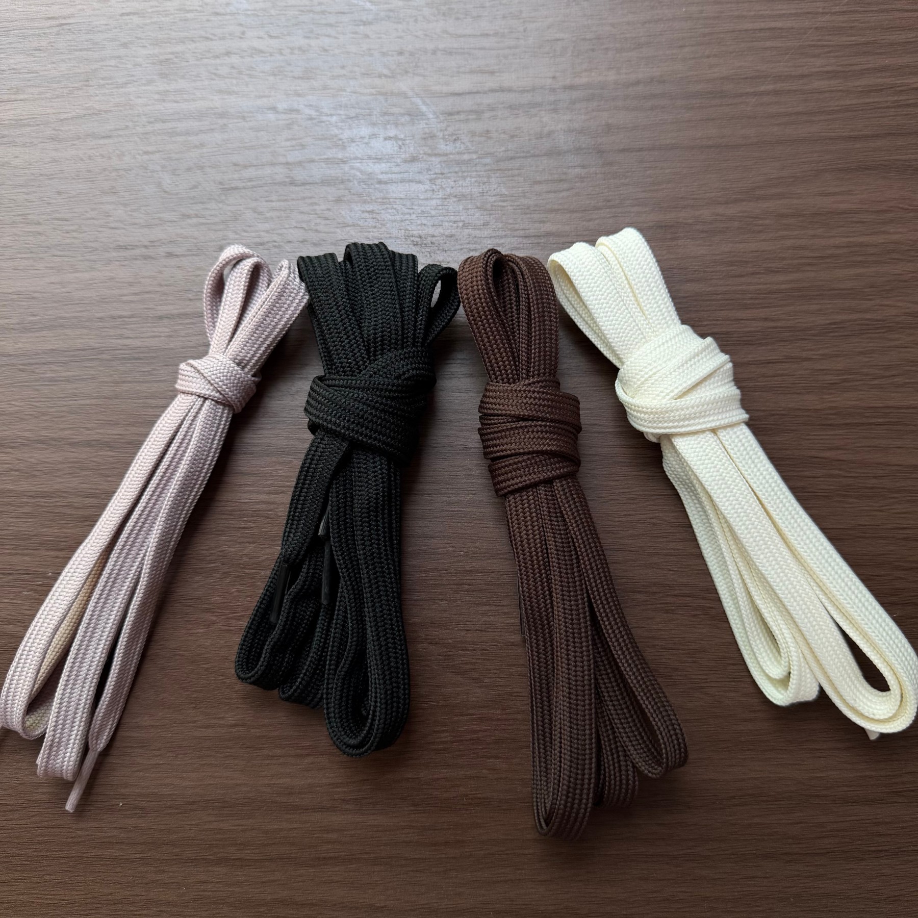 Flat Solid-Color Nylon Ribbon Shoelaces photo 5