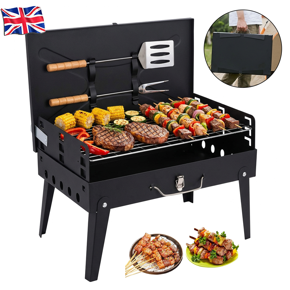 Barbecue Grill Portable Folding Charcoal Travel Picnic Party Outdoor BBQ Grill photo 1