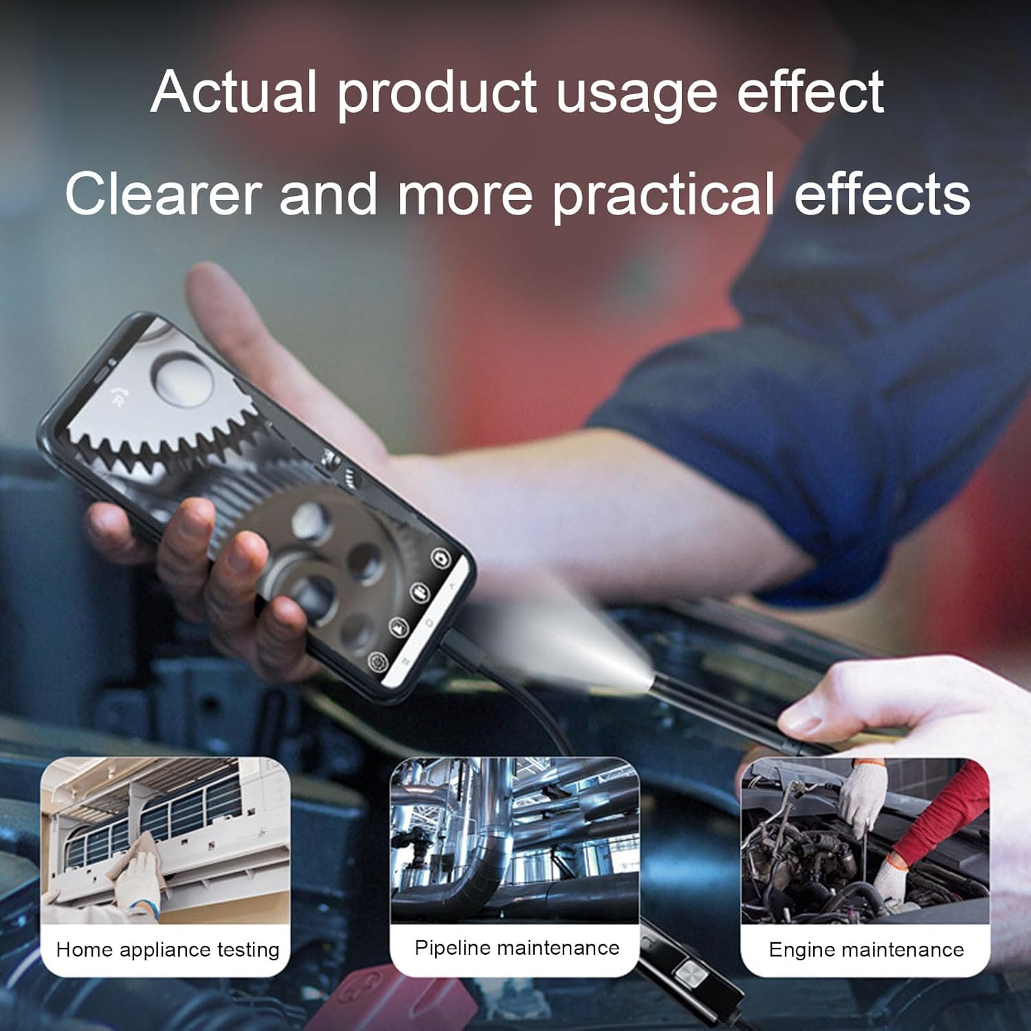 Dual-Lens Endoscope With Light, 4.3-Inch Screen, 32GB Memory Card, 16.5 Feet photo 4