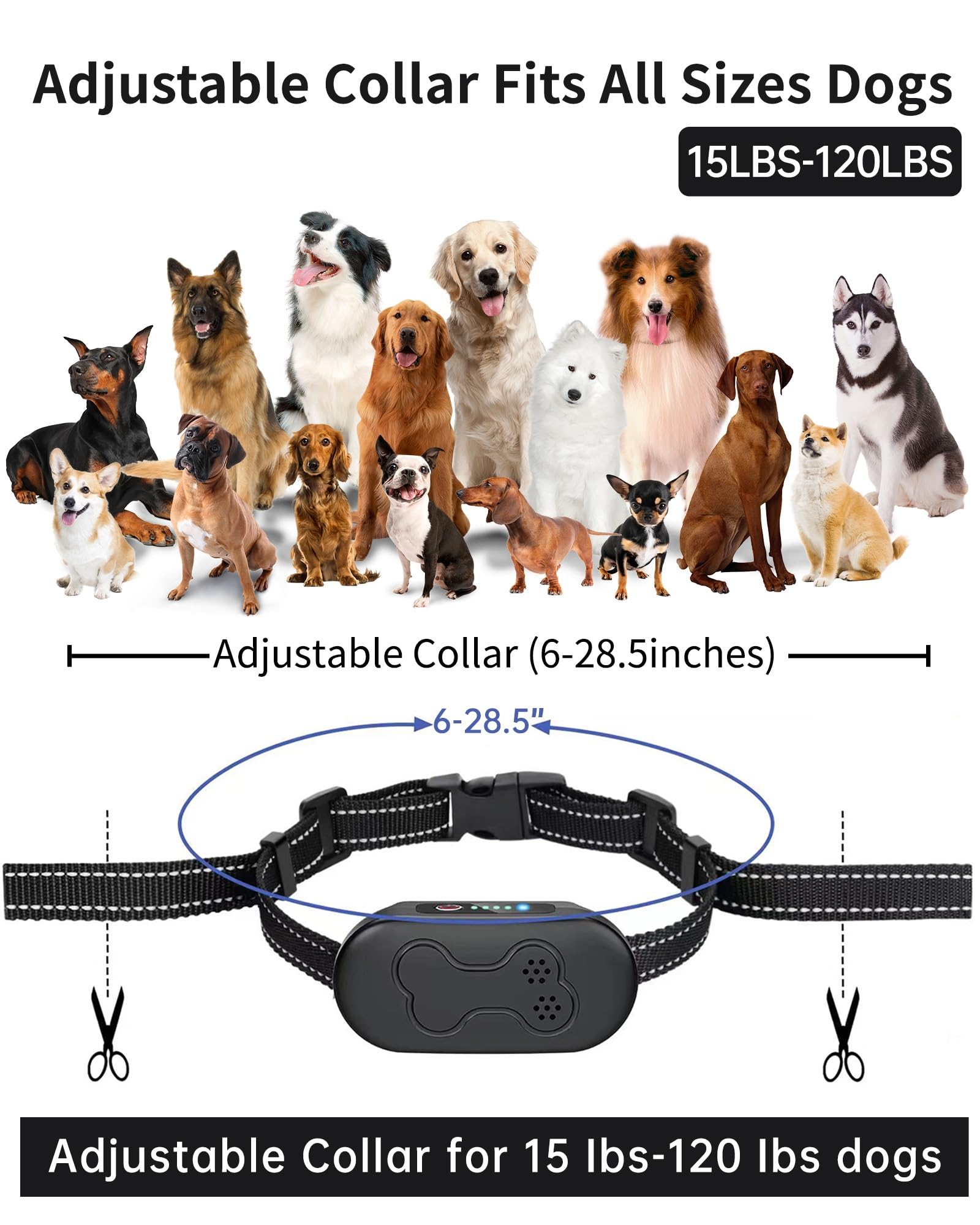 Dog Shock Collar With Remote Control, Waterproof Dog Training Collar Bk 2000FT Range, 4 Training Modes, Security Lock, Rechargeable IPX7 Waterproof Receiver, Fits Small Medium Large Dogs 15-120 Lbs photo 5