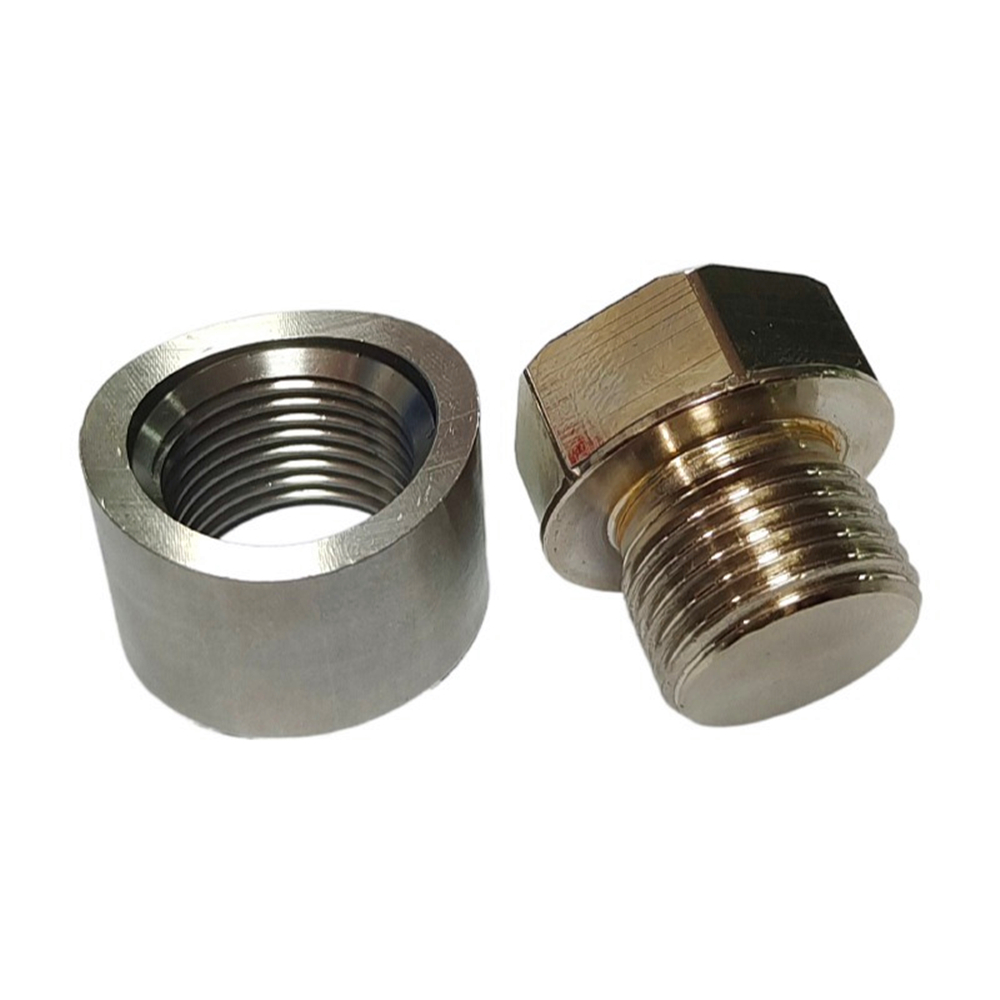 2 Sets Catalytic Converter Notched Style O2 Oxygen Sensor Bung And Plug M18X1.5 photo 5