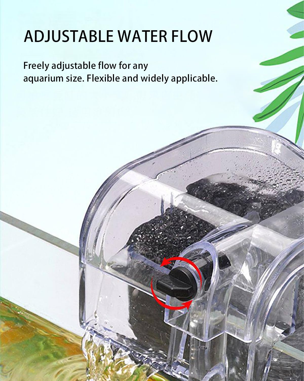 Small Fish Tank Filter, Hang On Filter For 1-5 Gal Nano Aquarium, Ultra Quiet Power Filter With Aeration & Oil Skimmer, Adjustable Flow For Betta Shrimp Tank photo 8