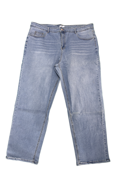 Light Blue Jeans Men Relaxed Fit Loose Denim Pants Casual Streetwear Plus Size Big Tall Men's Ready Stock photo 2