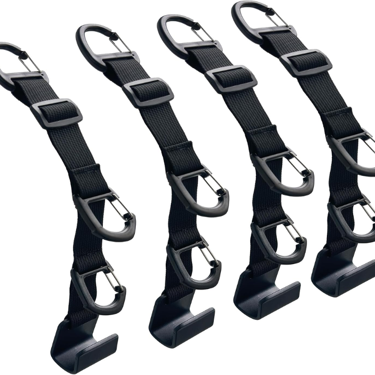 Car Headrest Hooks, Backseat Storage Organizer Hangers, Universal Vehicle Seat Back Hooks, 4 Pack photo 1