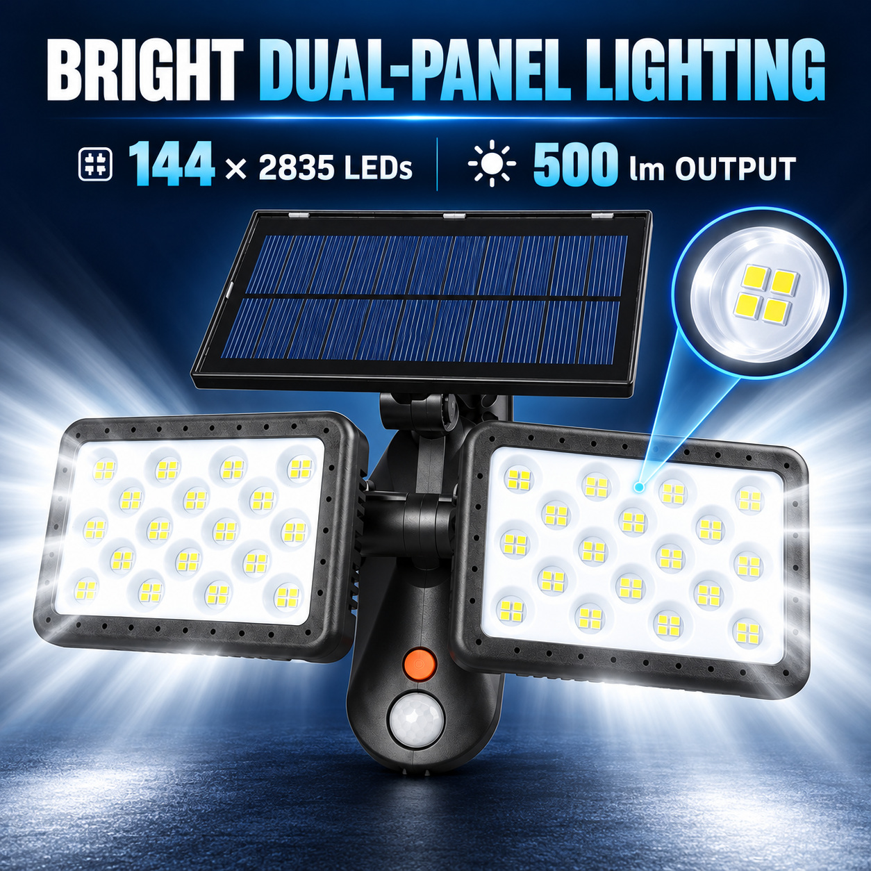 Solar Powered Rechargeable Motion Sensor Waterproof LED Work Light For Auto Repair W770A IP65 Street photo 4