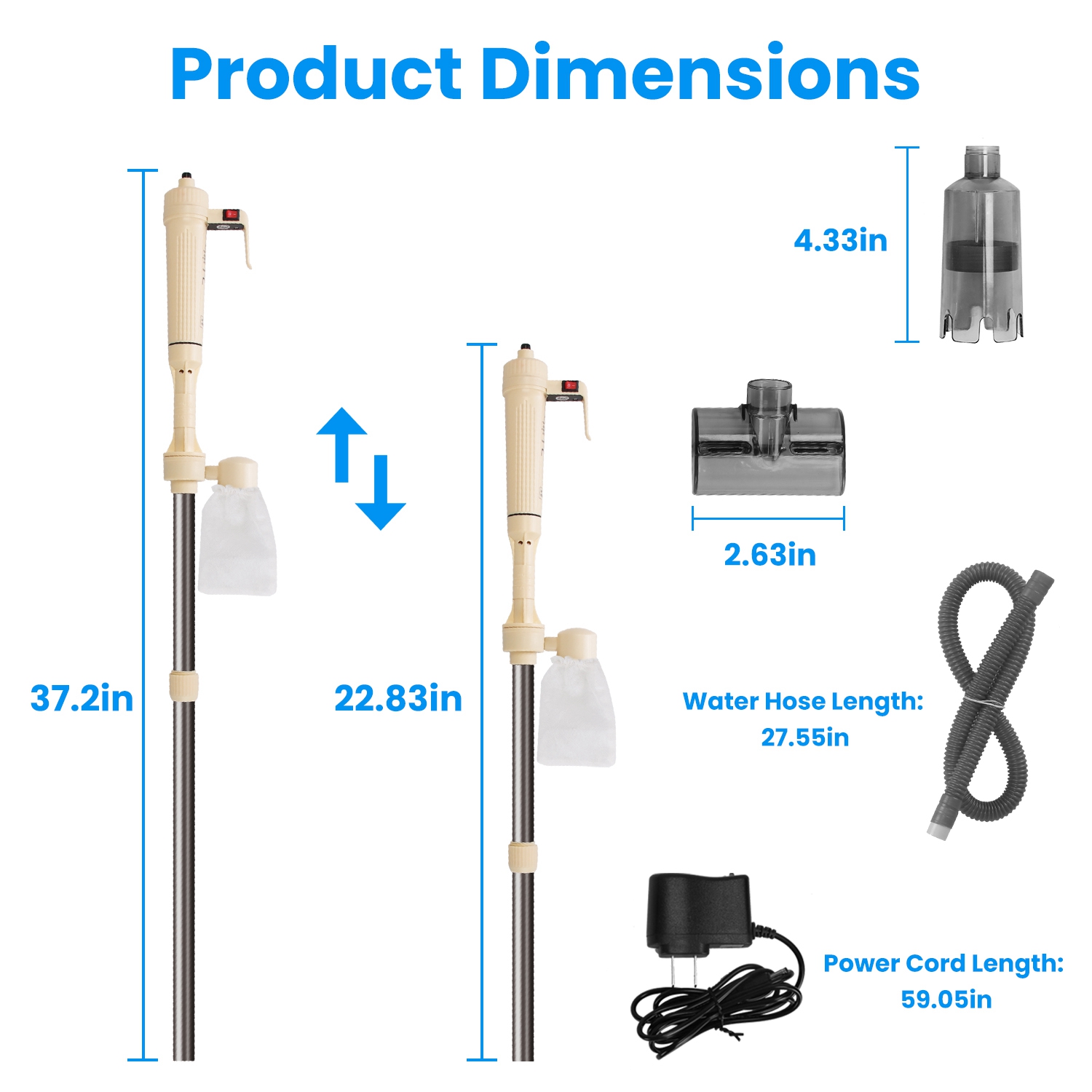 1 Set Multifunctional Electric Aquarium Gravel Cleaner Kit Length Adjustable Automatic Fish Tank Vacuum Cleaner Change Water Wash Sand Filter Dirt Removal photo 8