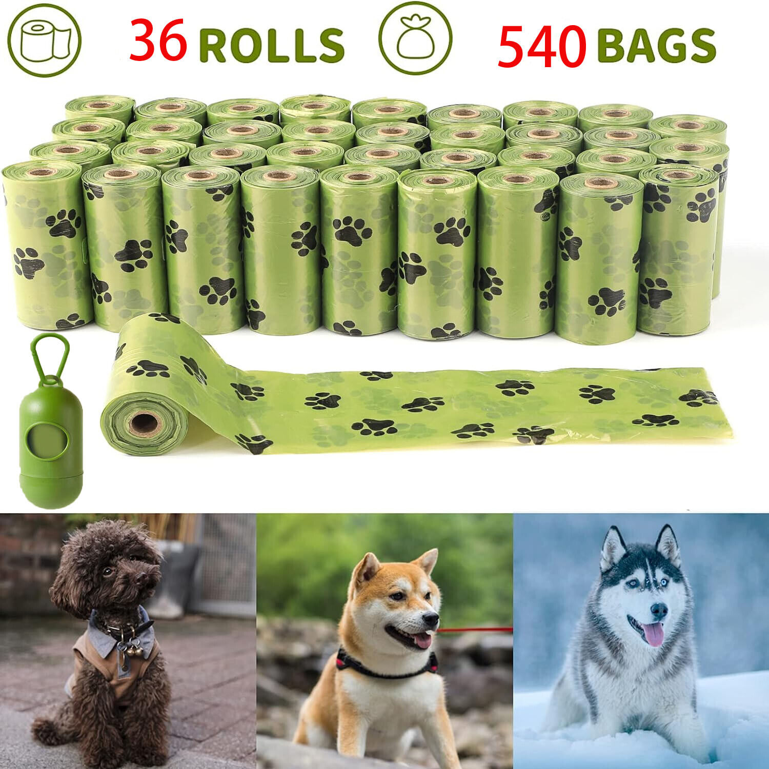540 Bags High Quality Heavy Duty Large Degradable Dog Poo Bags Eco Poo Waste photo 1