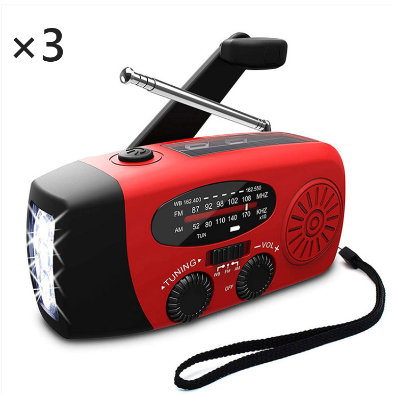 Red Solar Radio 2000mAh Plastic Full Band Radio With USB Port & Built-in Speaker photo 3