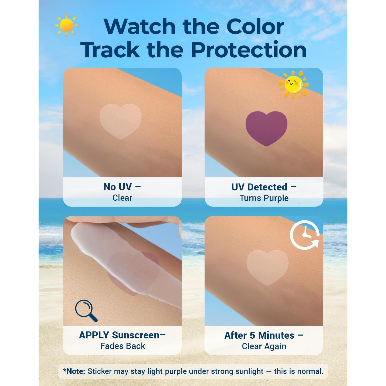 Sunscreen Stickers, UV Sensor Stickers, Waterproof Children's Sunscreen Reminders, Color-changing Stickers, Campus Activities, Outdoor photo 4