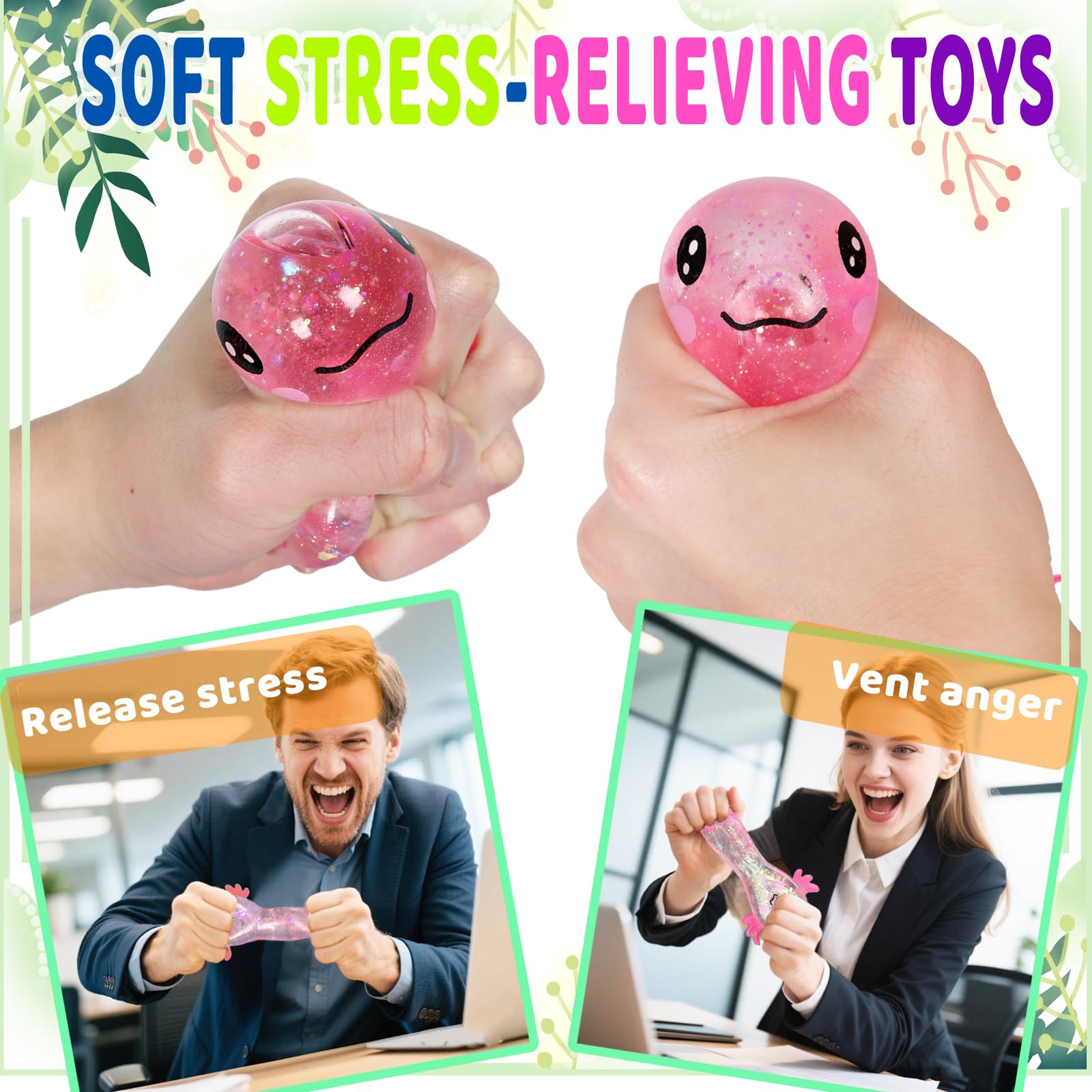 Axolotl  Stress Relief Toy Glitter Fidget Toys Cute Malt Sugar Axolotl Toy Fidget Toys Adults Fidget Toy For Kids Youth Adult, Party Favors Anxiety Relief  Toys photo 4