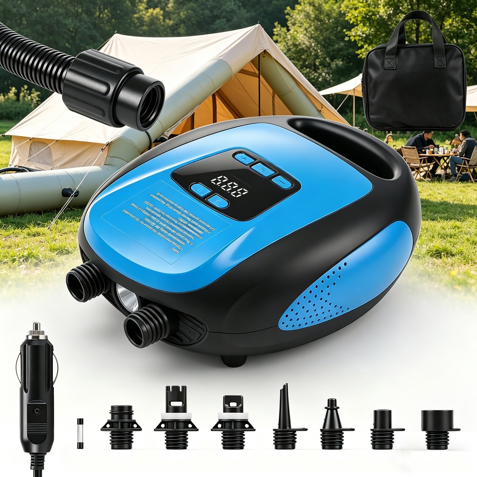 12V SUP Electric Air Pump 20PSI Max Digital LCD For Paddle Board Inflatable Boat photo 1