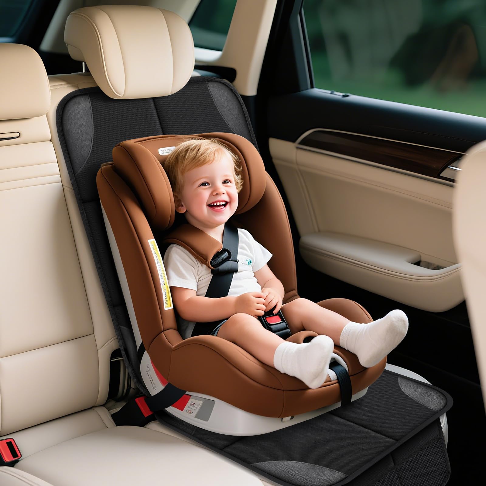 Car Seat Protector 2 Mesh Pocket Waterproof Car Seat Covers, Universal Size, Baby, Pet, Children's Car Seat Protector, Anti Slip Bottom  1 Piece photo 5